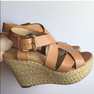 Michael Kors ‘Celia’ leather mid wedge espadrille